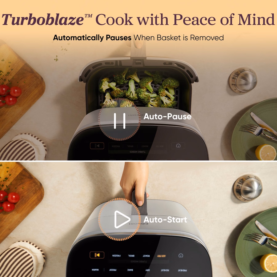 Frytkownica powietrzna TurboBlaze™ 6,0-kwartowa — jasnoszara